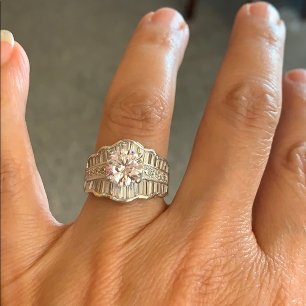 14mm 2ct round Engagement Ring